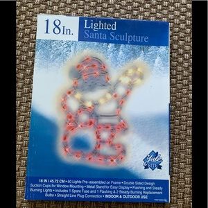 NIB VTG Yule Rite Window Light Christmas 18” Super Bright Santa Claus Sculpture